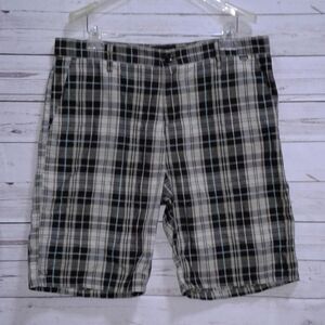 Hurley Brown Beige Plaid Shorts Size 36